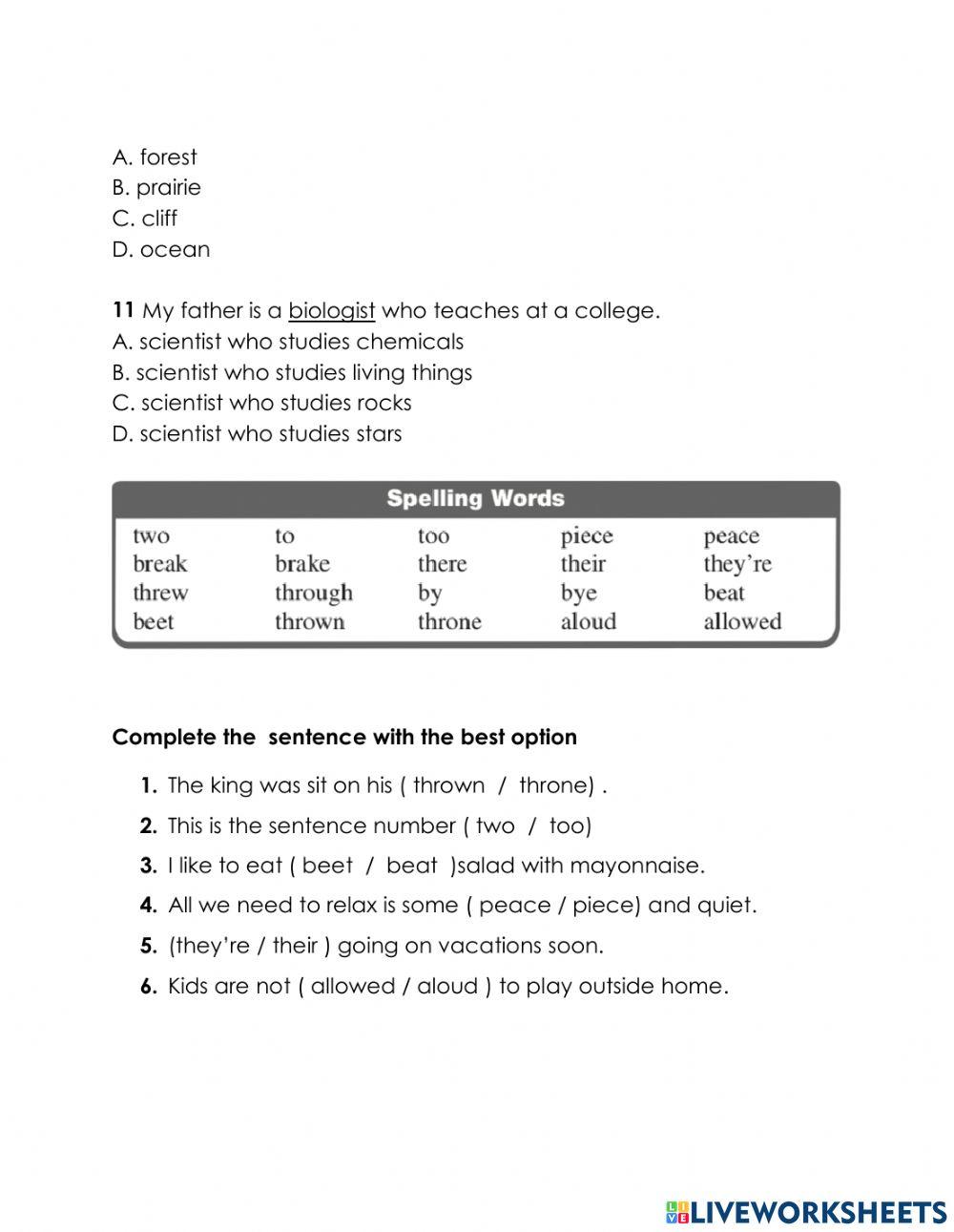 Spelling evaliation piv u5