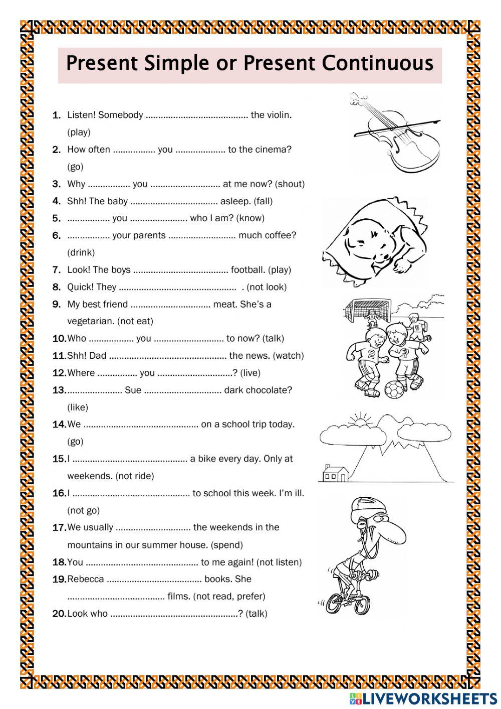 Present Simple - Present Continuous 2