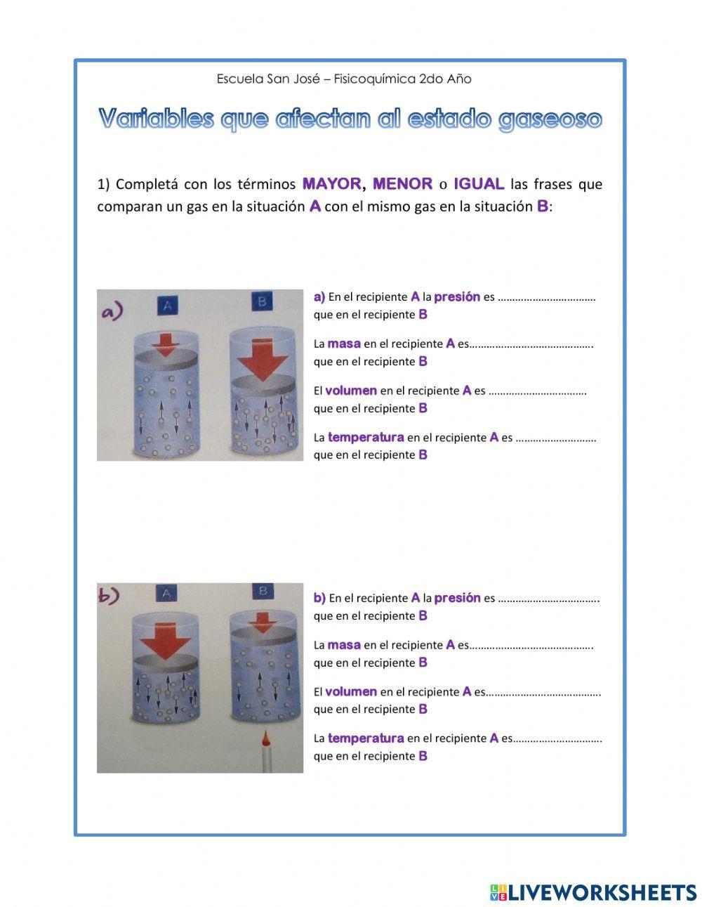 Variables que afectan al estado gaseoso