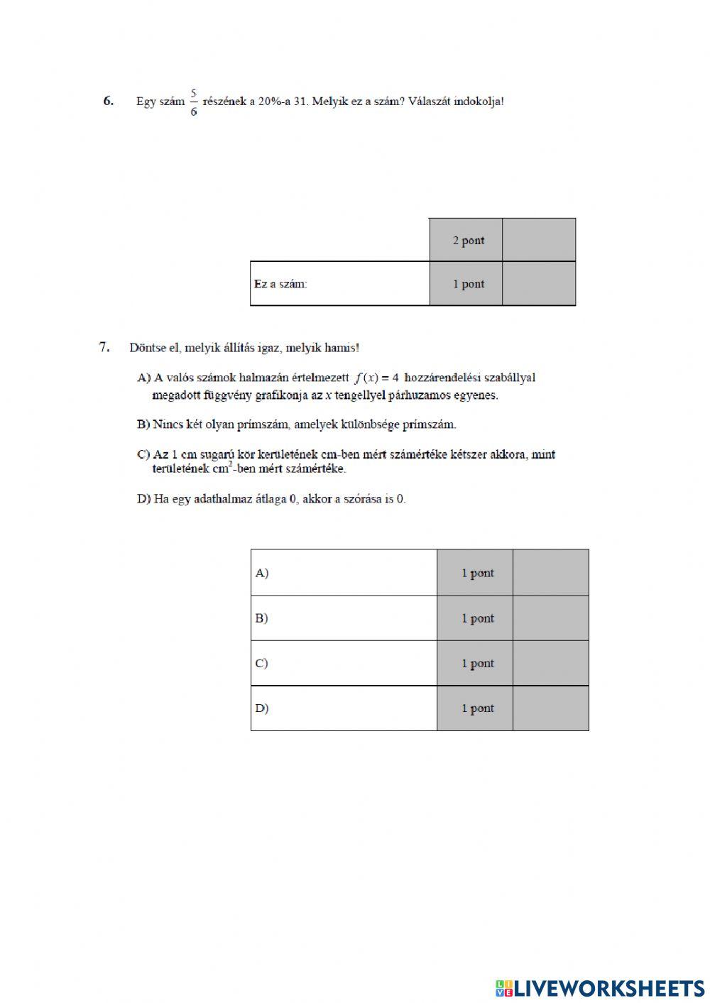 Érettségi gyakorló