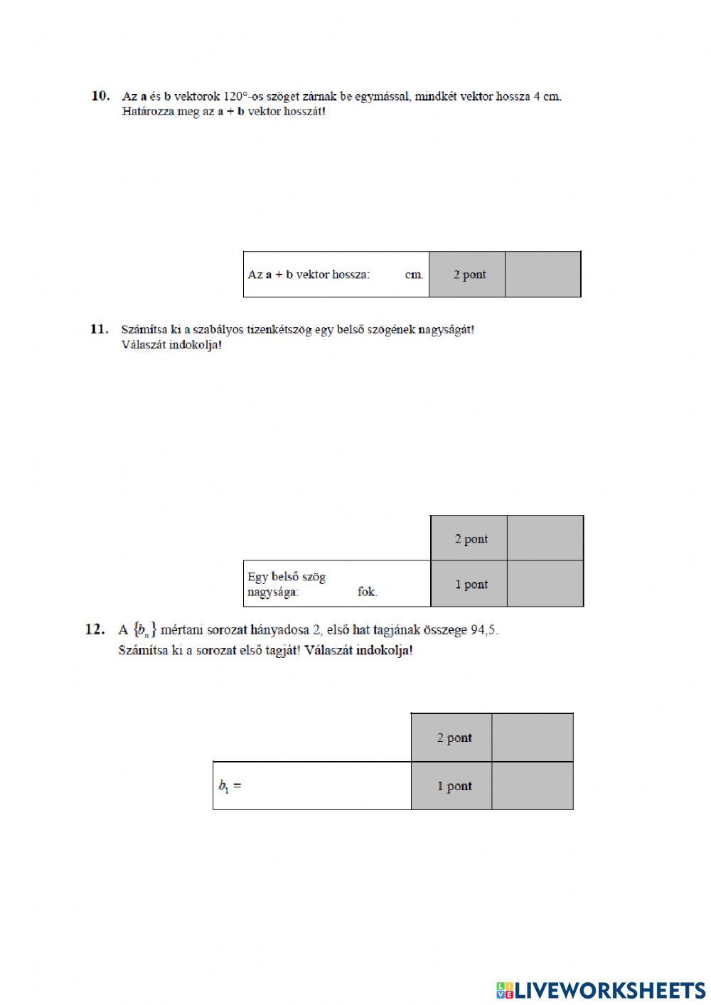 Érettségi gyakorló