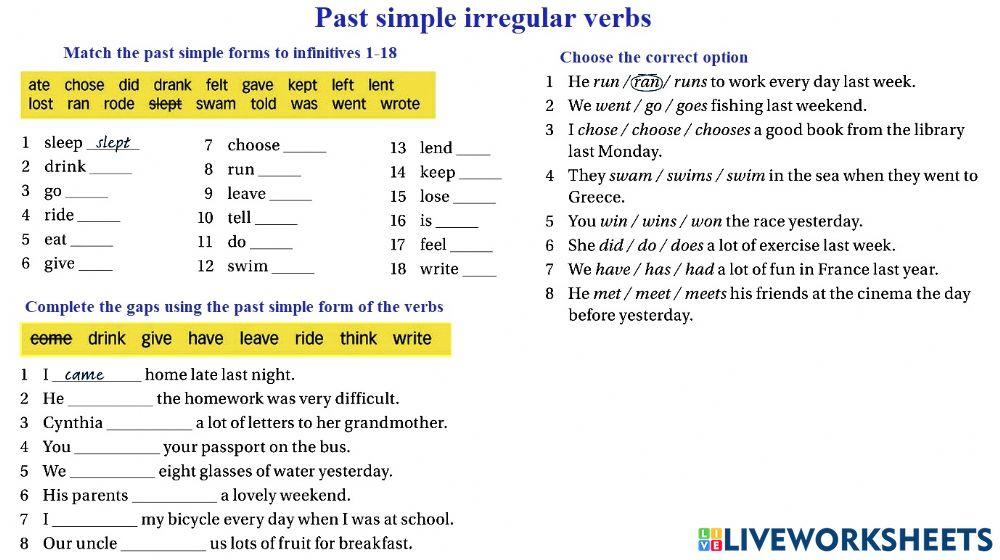 Past simple-irregular verbs