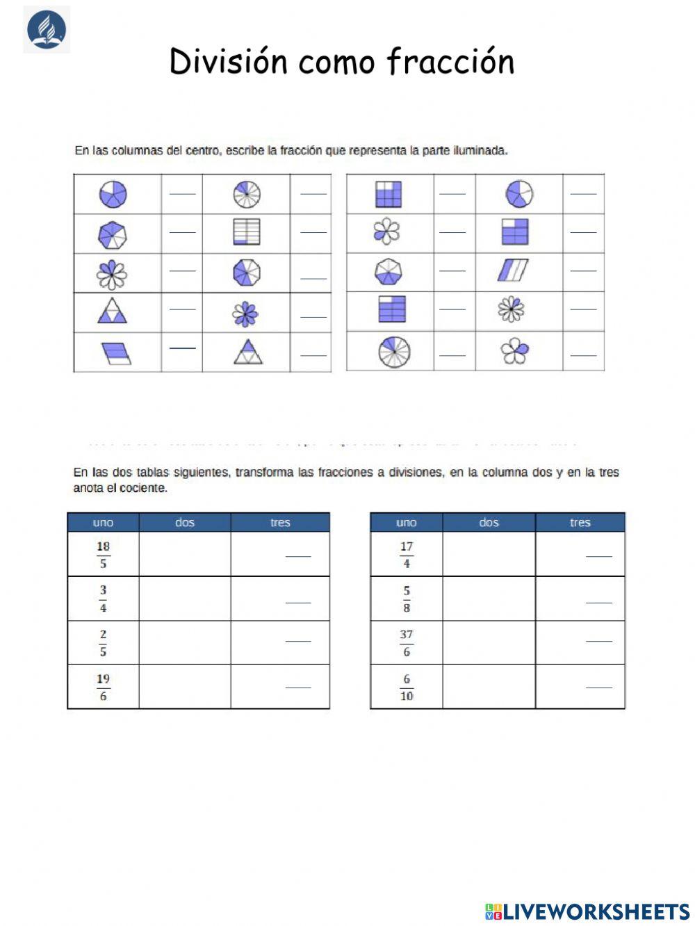 Fracciones como divisiones