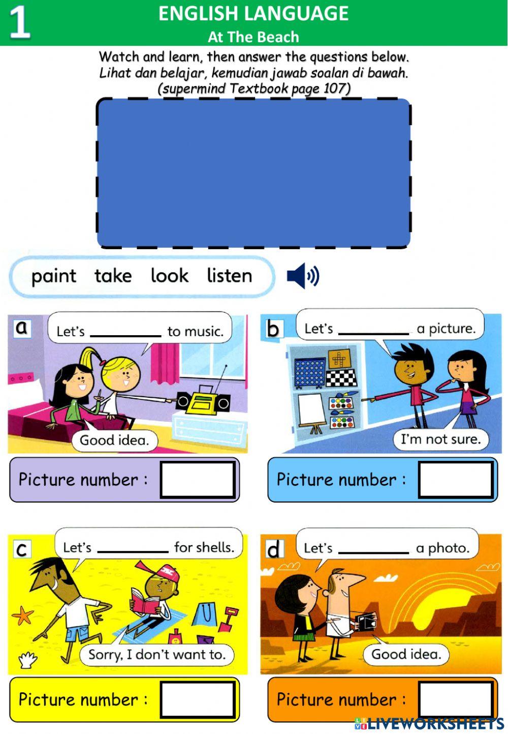 At the beach -listening