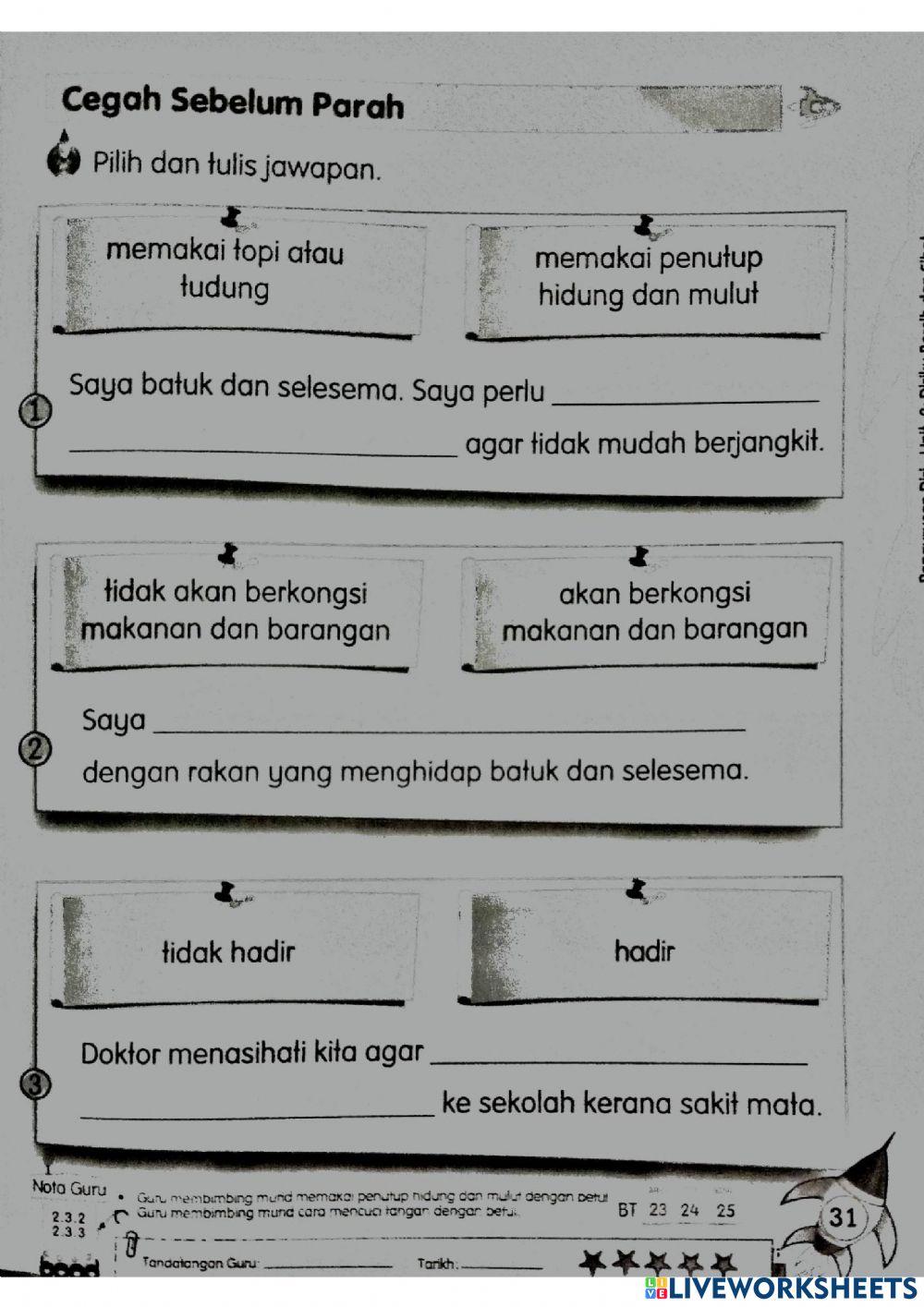 Mencegah penyakit berjangkit