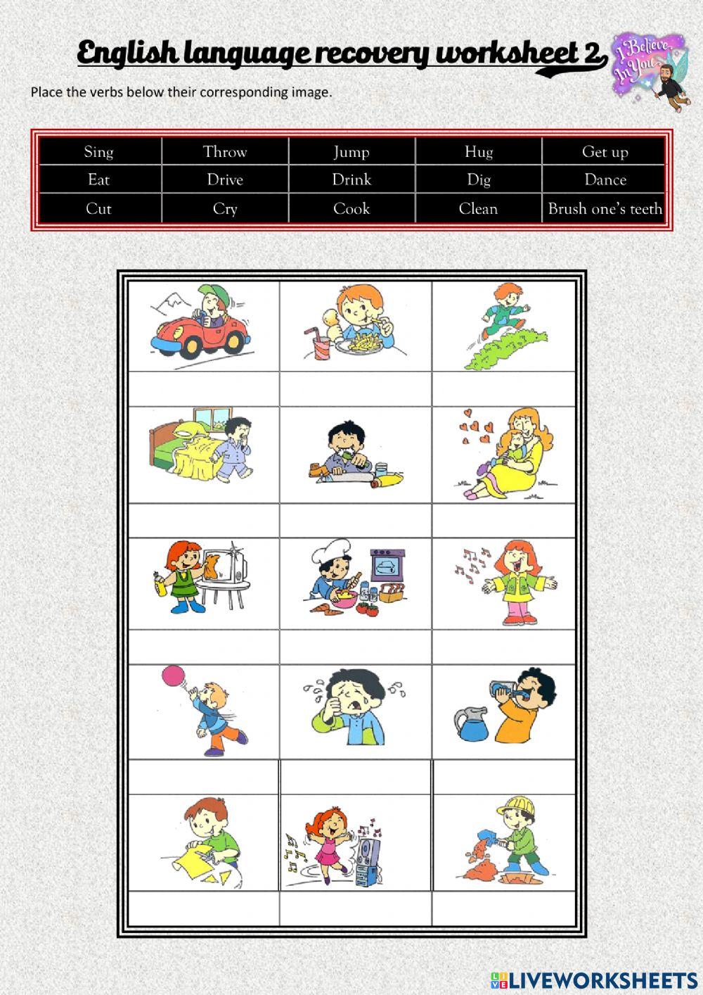 English language recovery worksheet 2