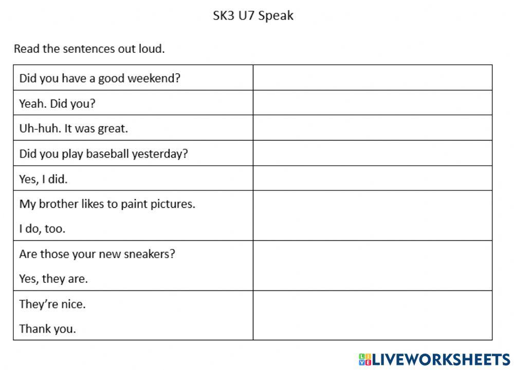 SK3 U7 Speak