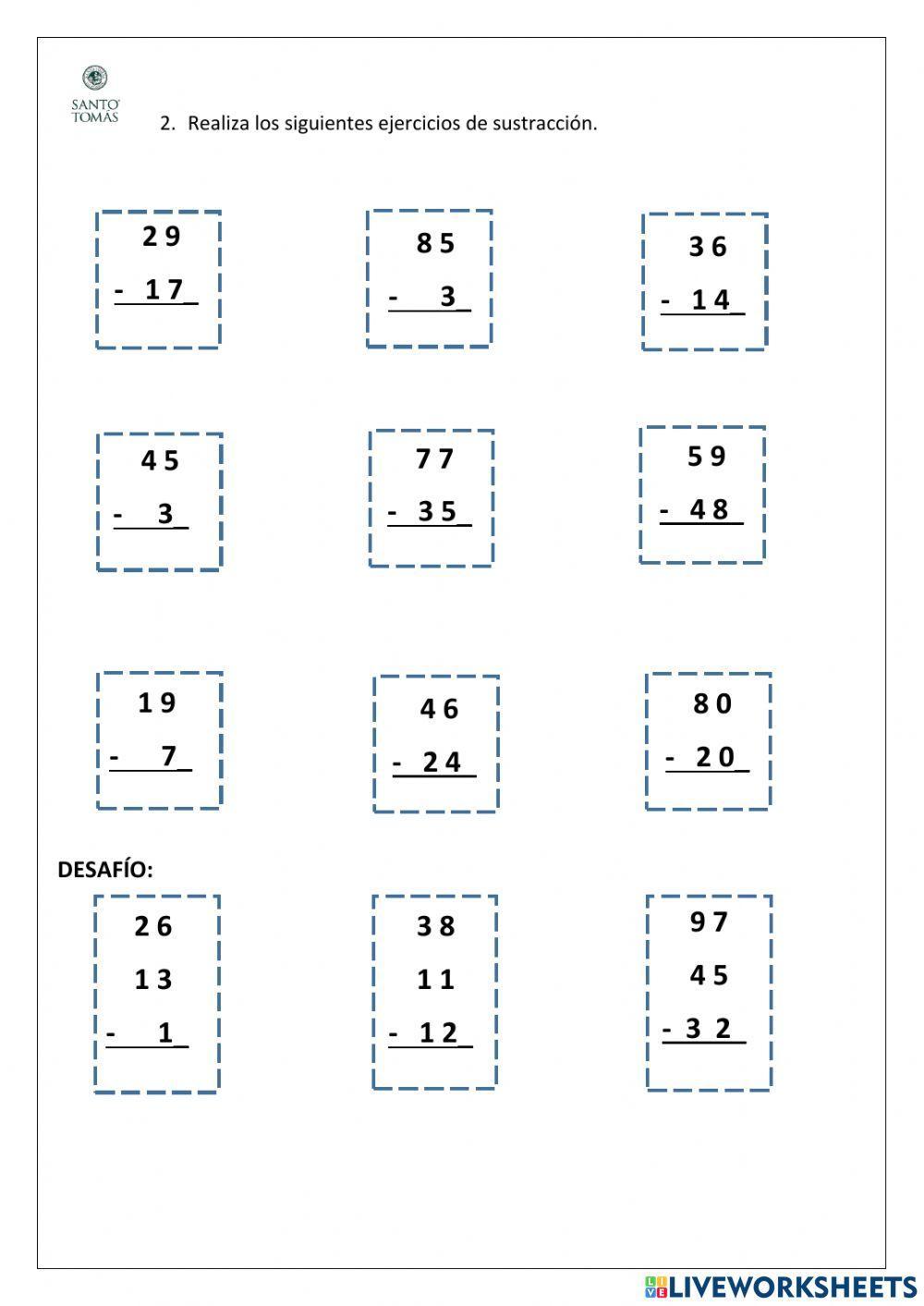 Sumas y restas sin reserva.