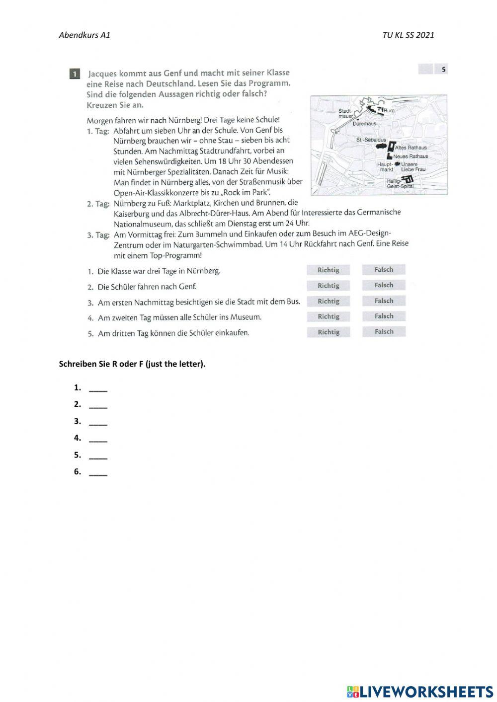 Antworten Test 3 - Hören und Lesen