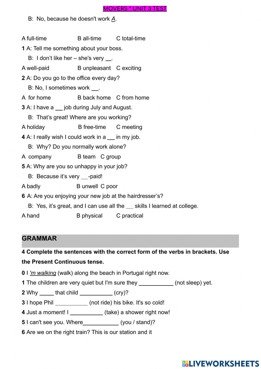 Unit 3 test - revision