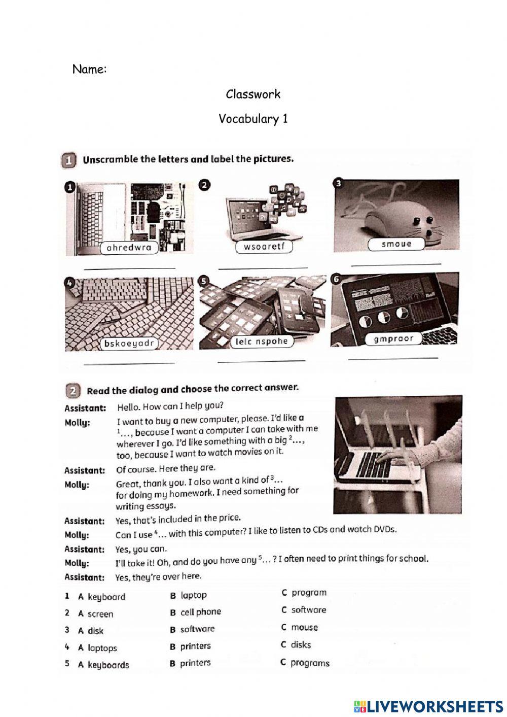 Vocabulary 1 Future Technology