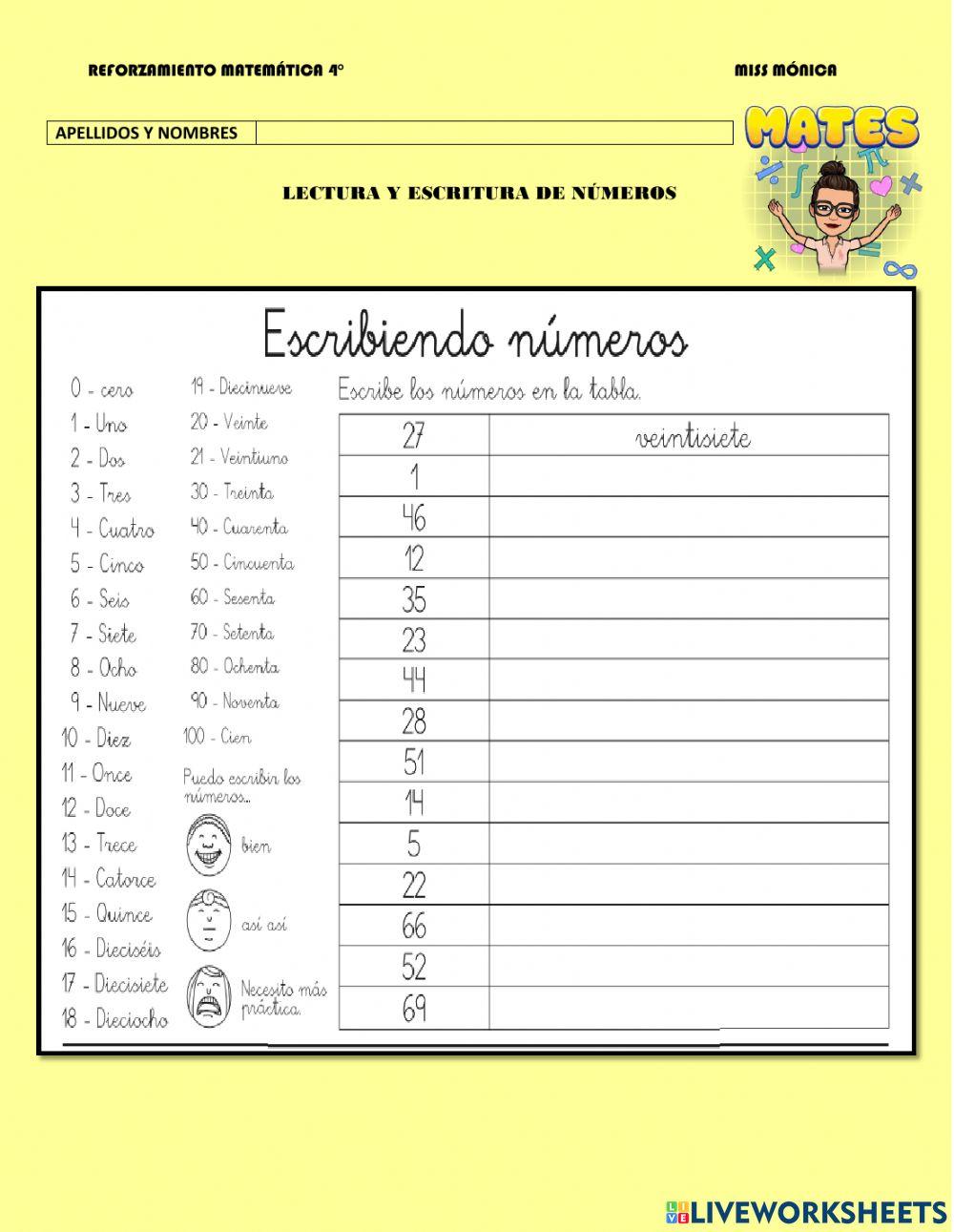 Escritura de números