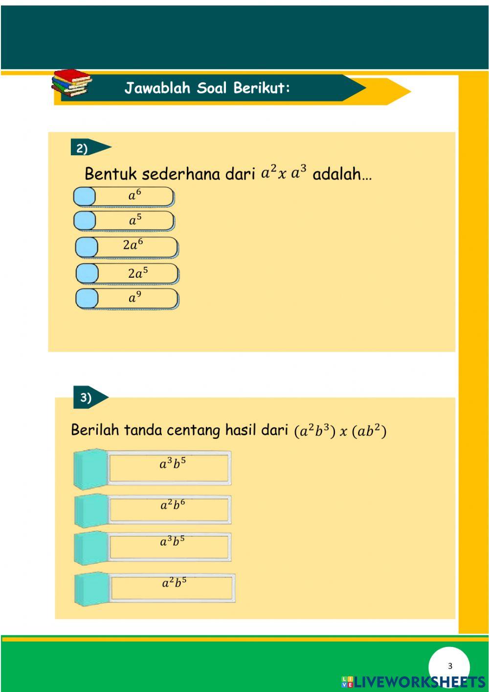 Materi prasyarat fungsi eksponen