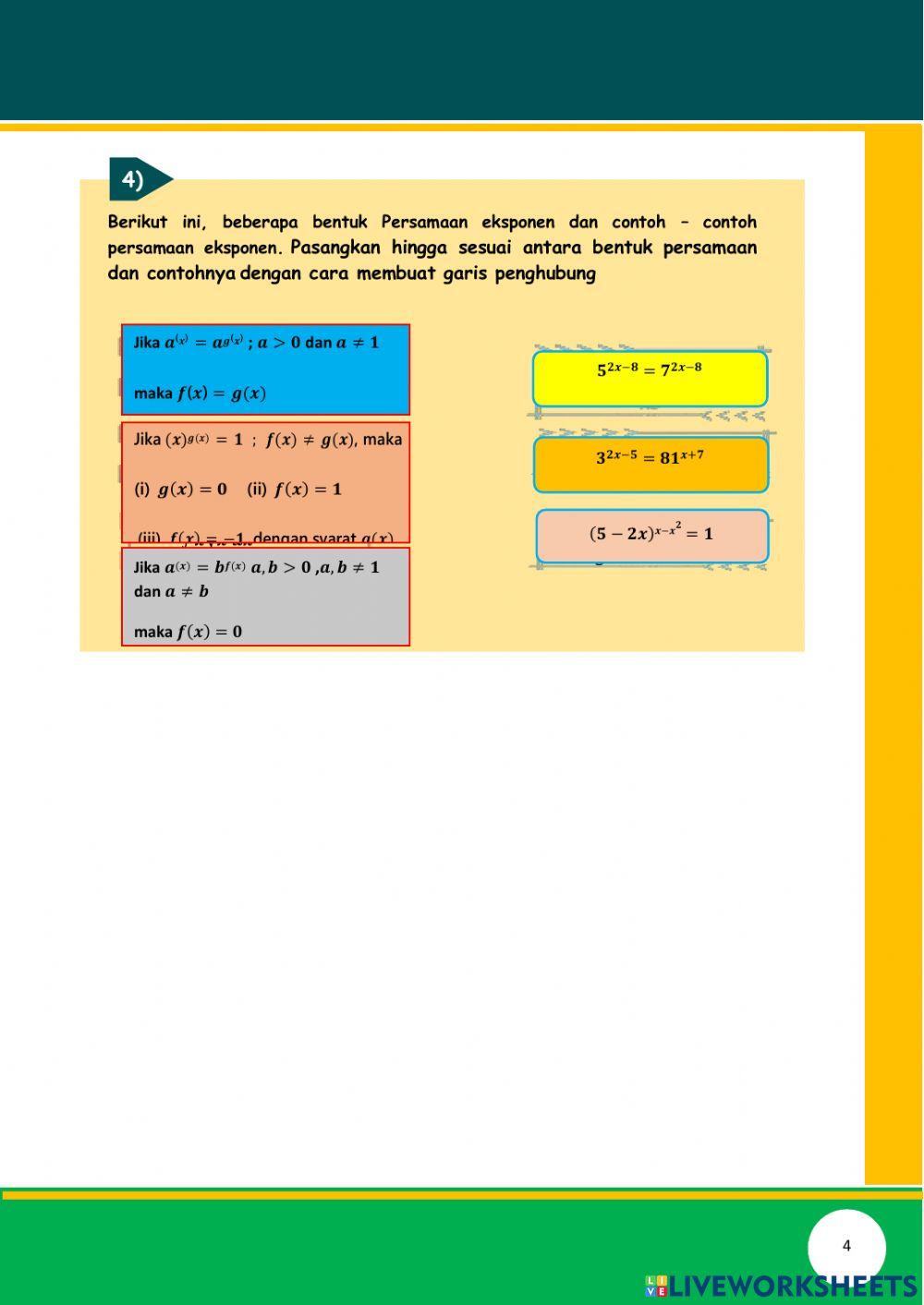 Materi prasyarat fungsi eksponen