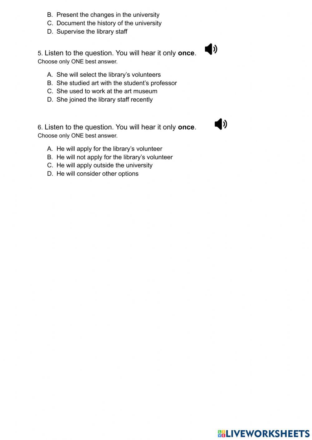 Listening Test 6 Part 3