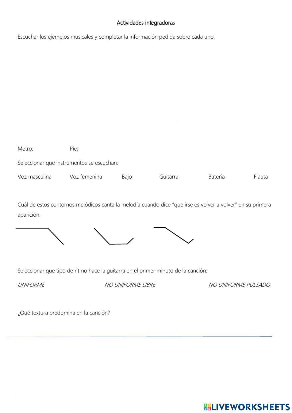 Actividades integradoras