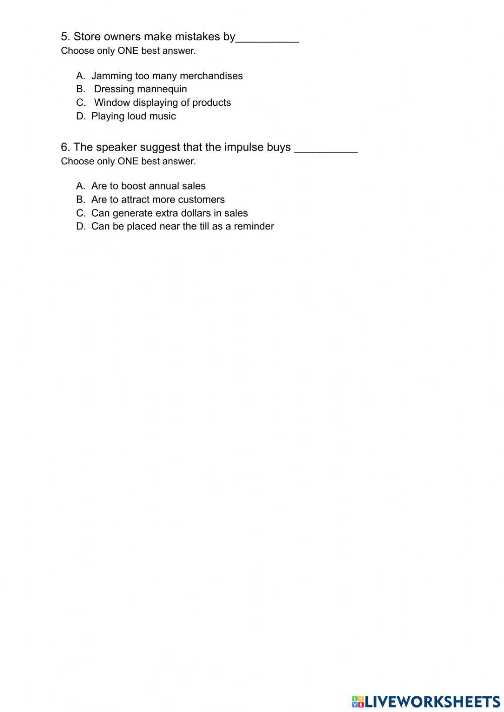 Listening Test 6 Part 6