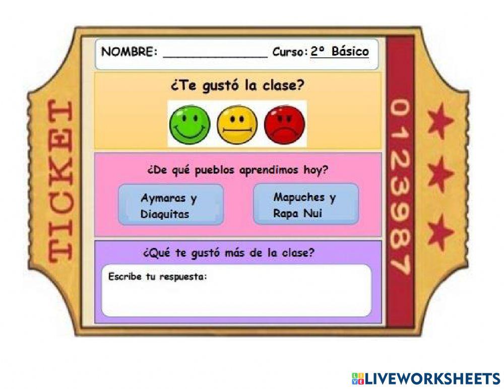 Ticket de salida Pueblos ZC