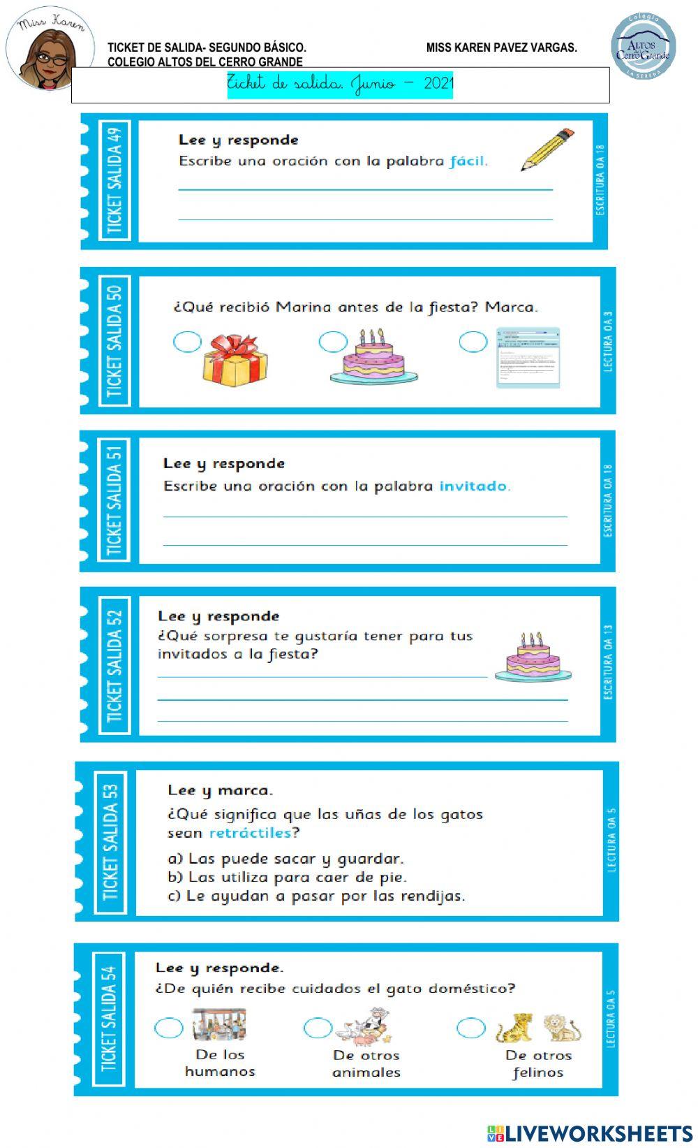 Ticket de salida lenguaje.