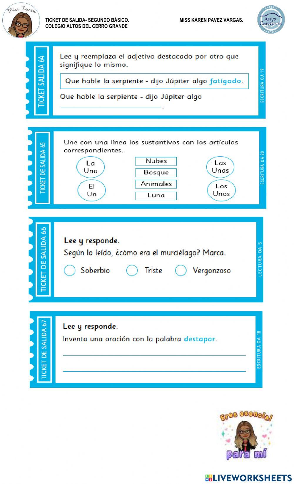 Ticket de salida lenguaje.