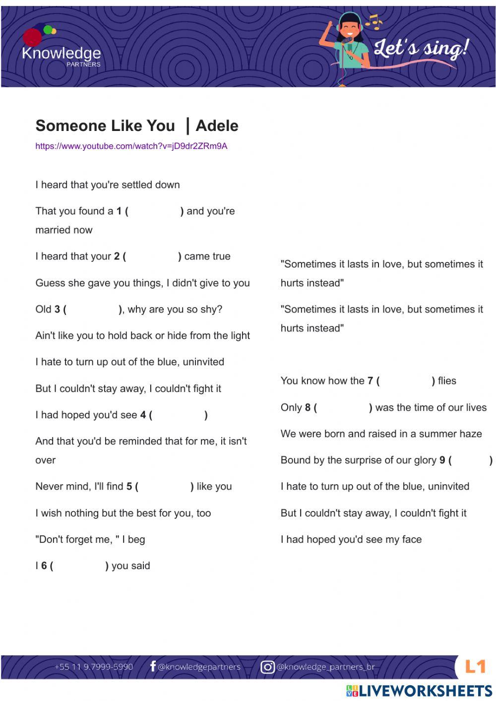 Let's Sing - Someone Like You - Adele