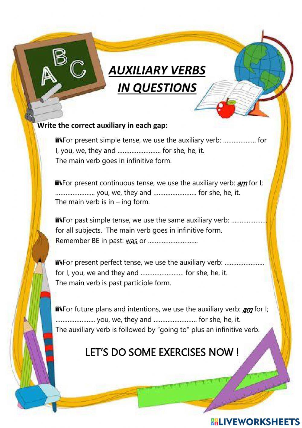 Auxiliary verbs in questions