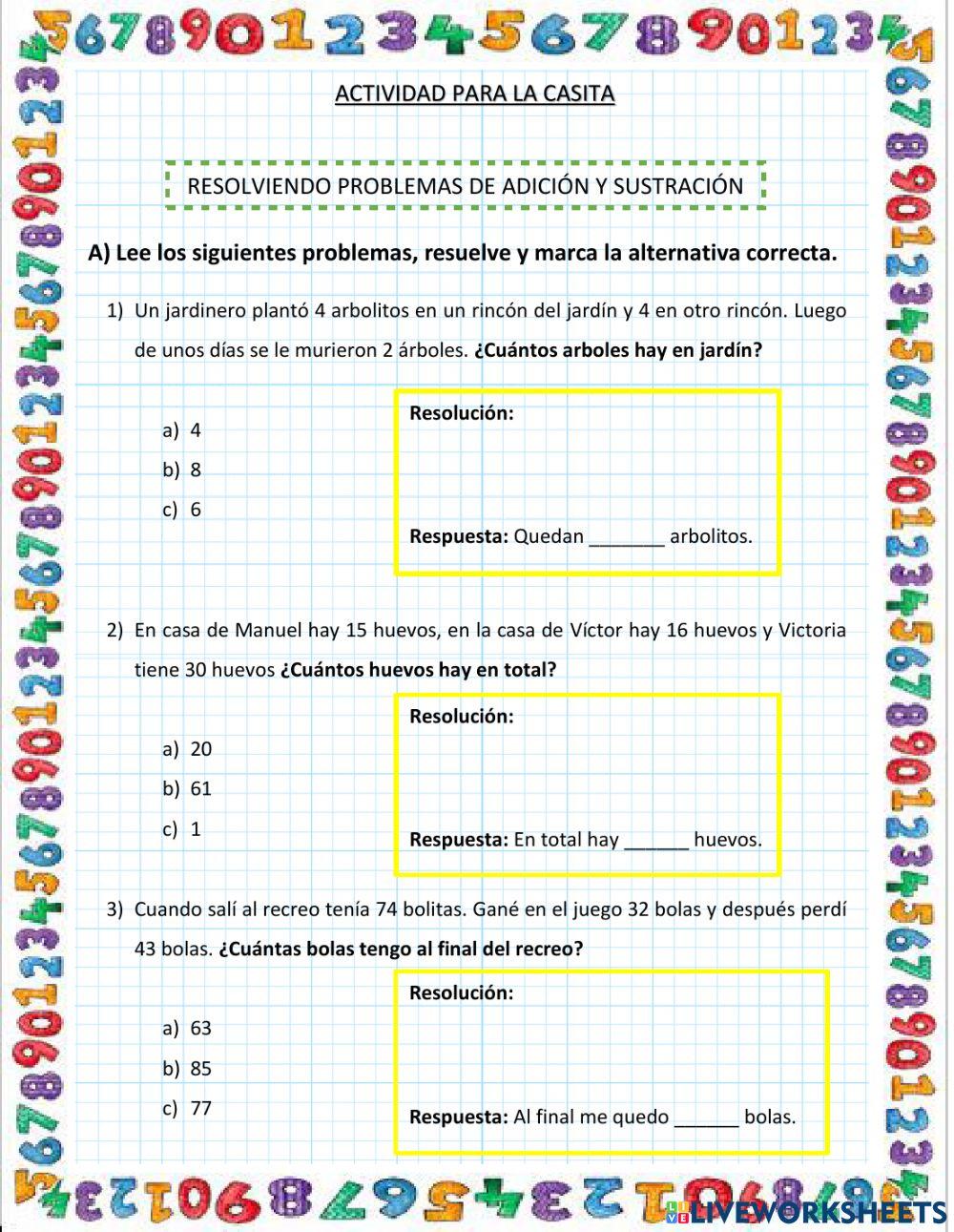 Adicion y sustracion con operaciones combinadas