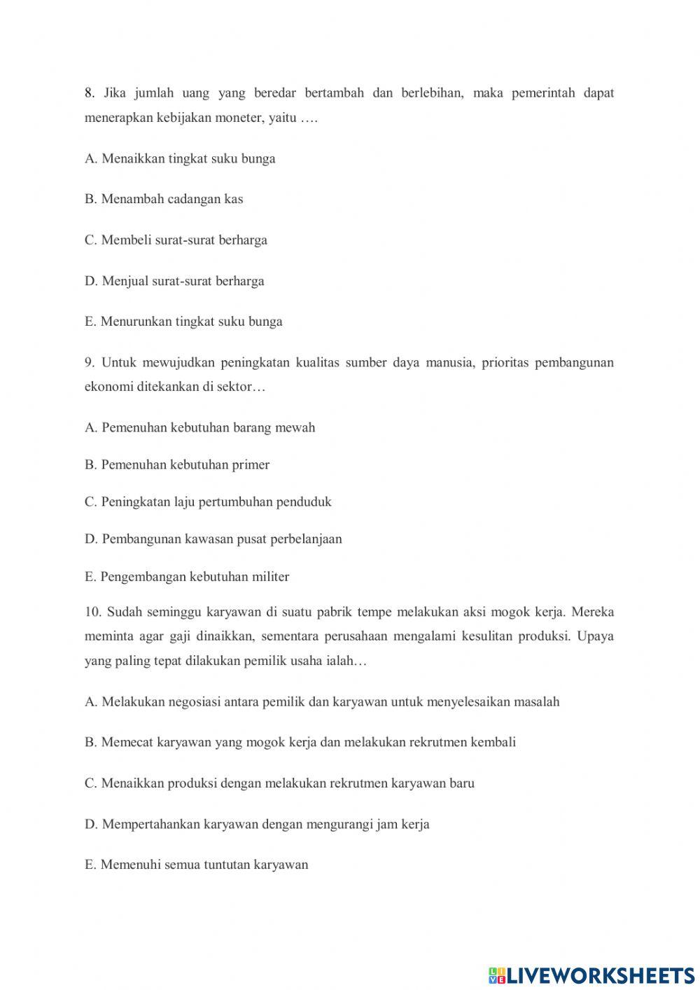 Ekonomi kelas X Paket C