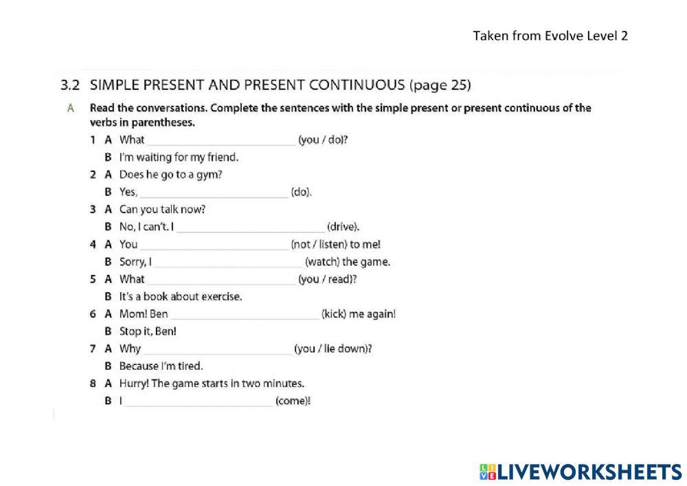 Present simple vs present continuous
