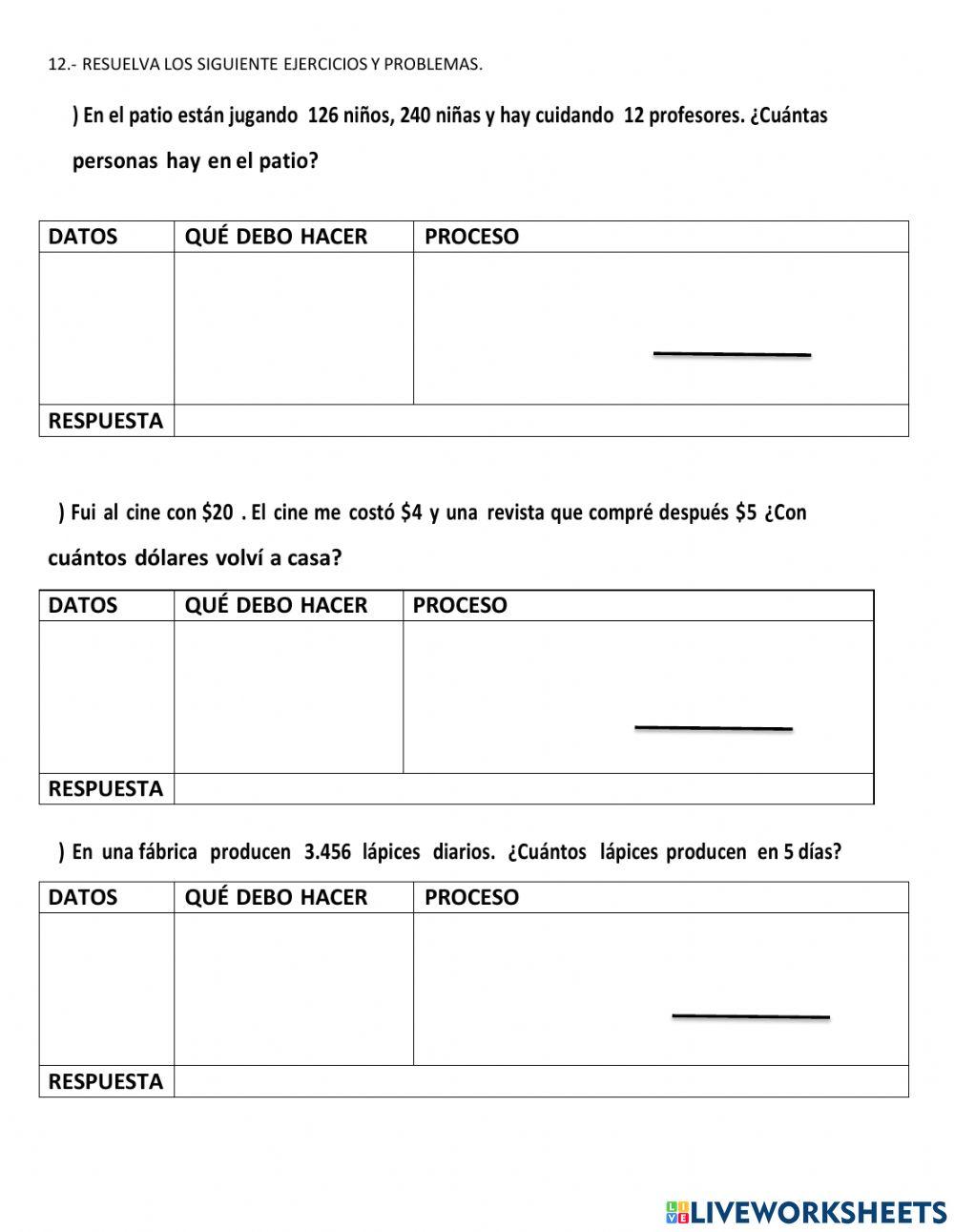 Examen quimestral Matemáticas 2do
