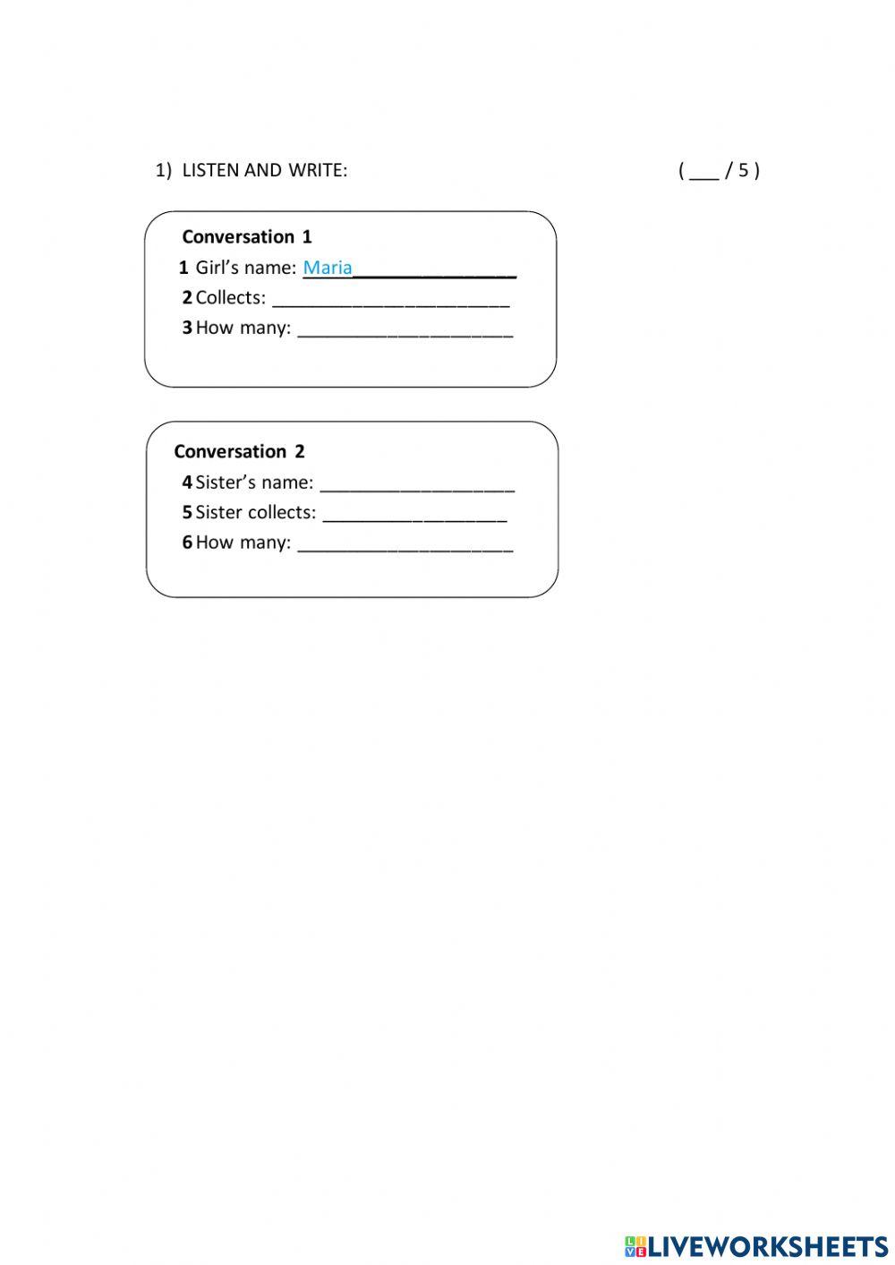 Mid-term exam 3rd grade