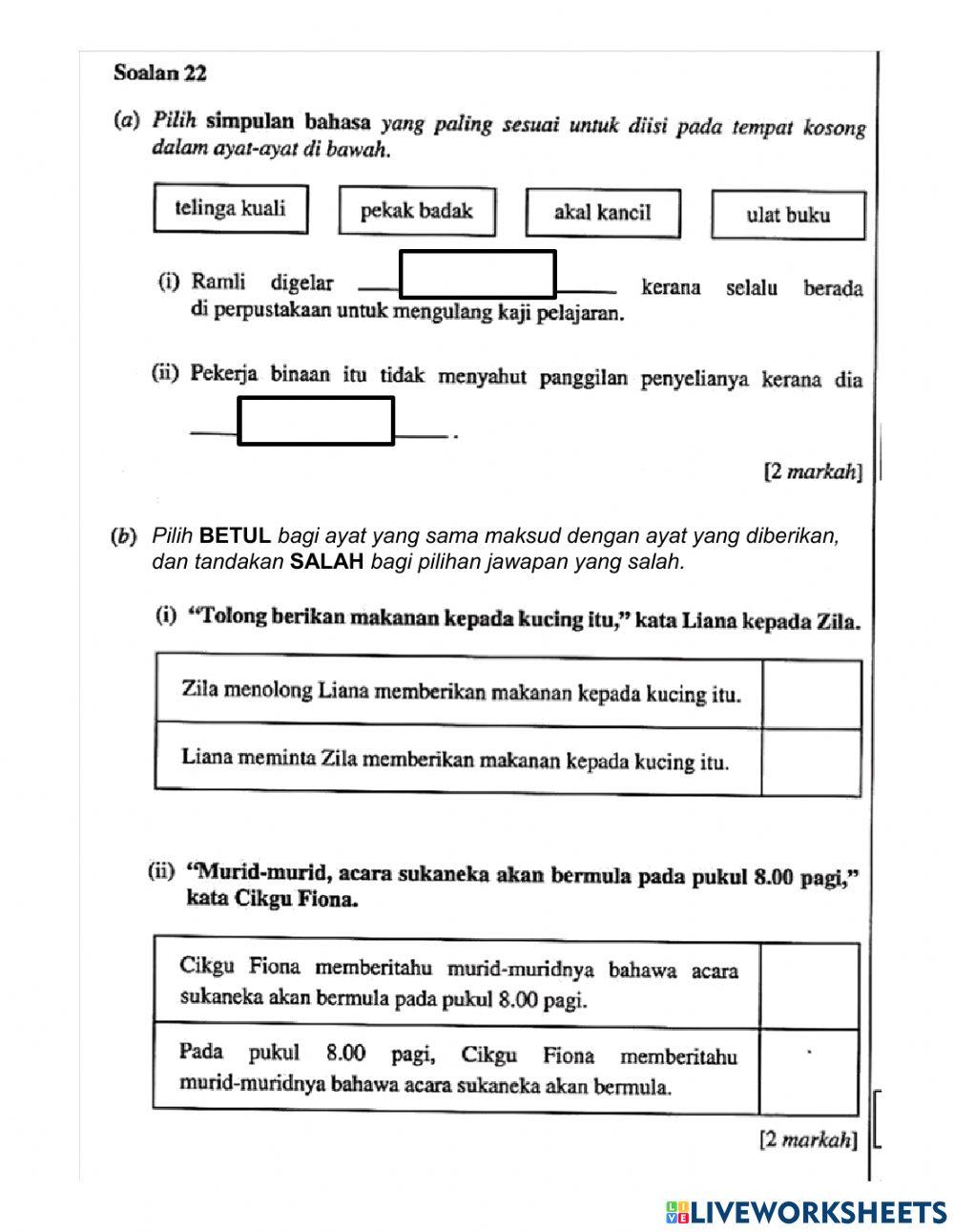 Bm bahagian b (upsr 2019)