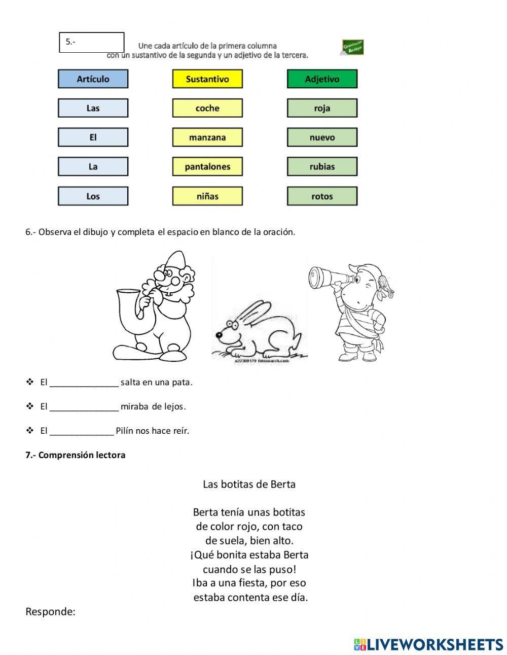 Examen lenguaje 2do