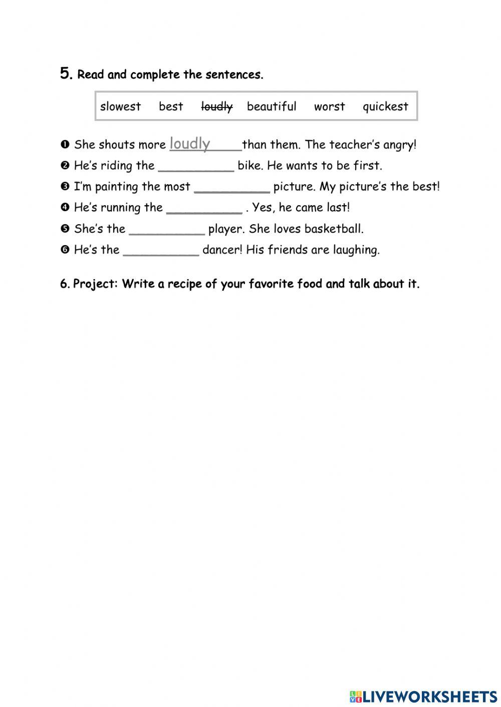 Quimestral test 2 - 5th grade