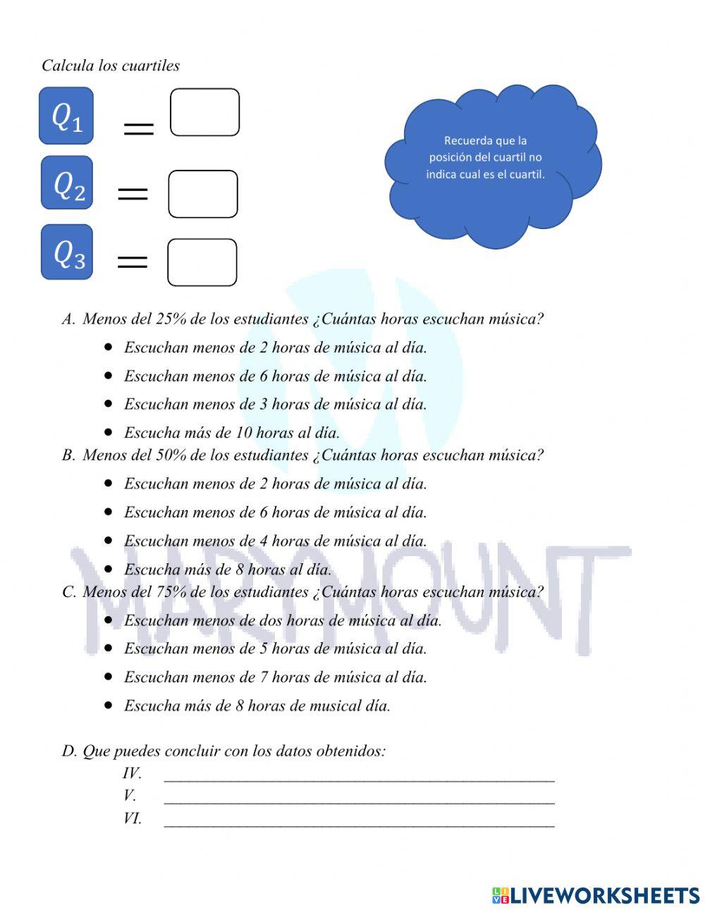 Cuartiles en tabla de frecuencias