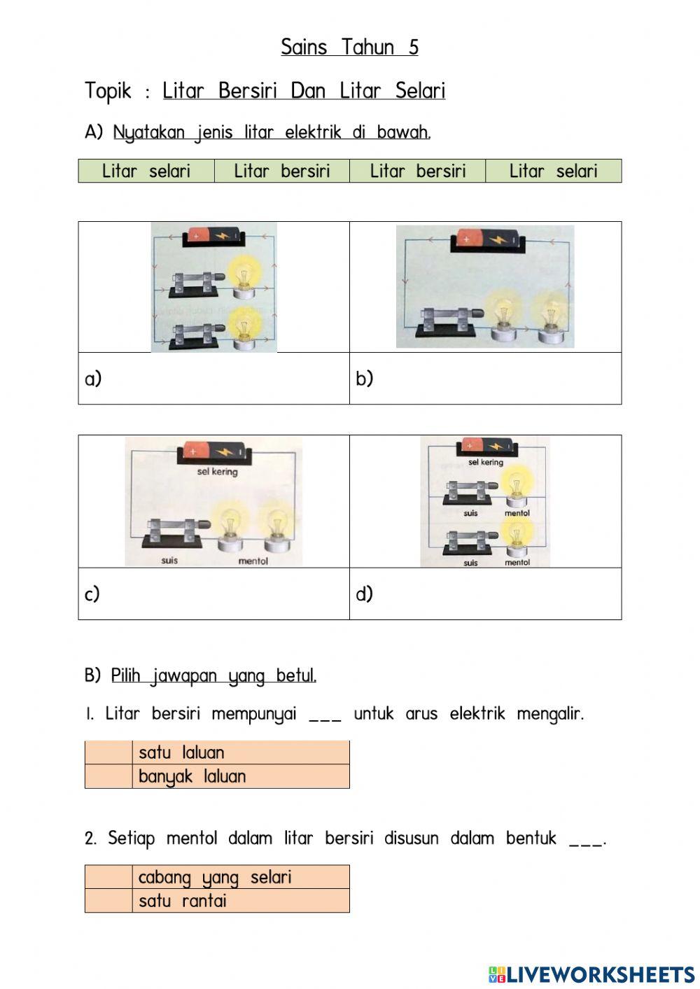 Litar bersiri dan litar selari