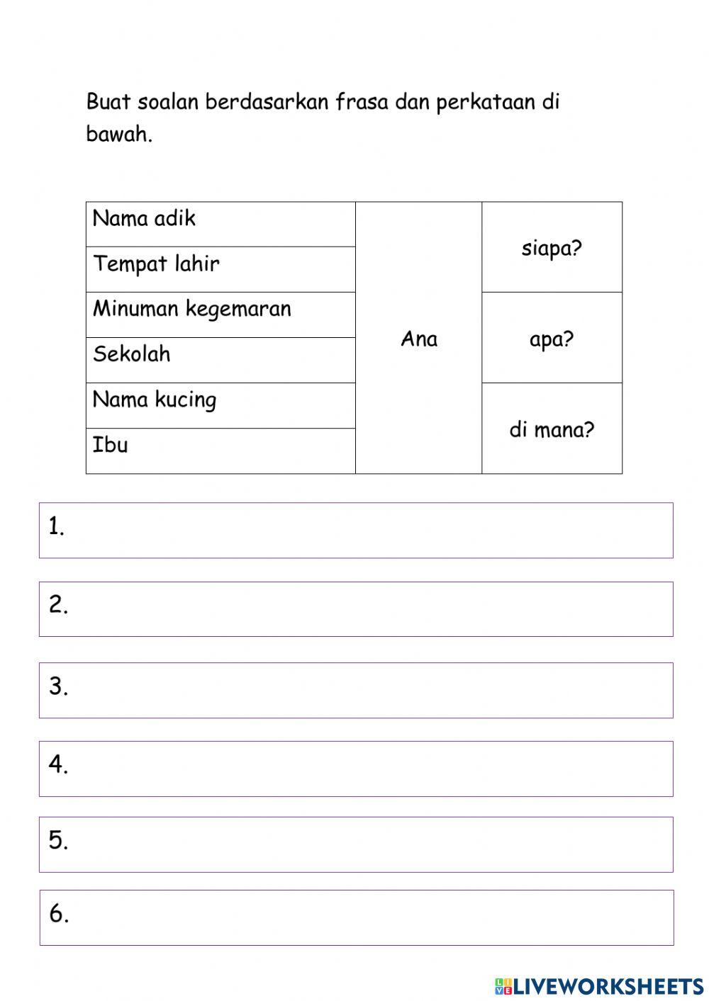 Kata Ganti Nama apa, siapa, mana