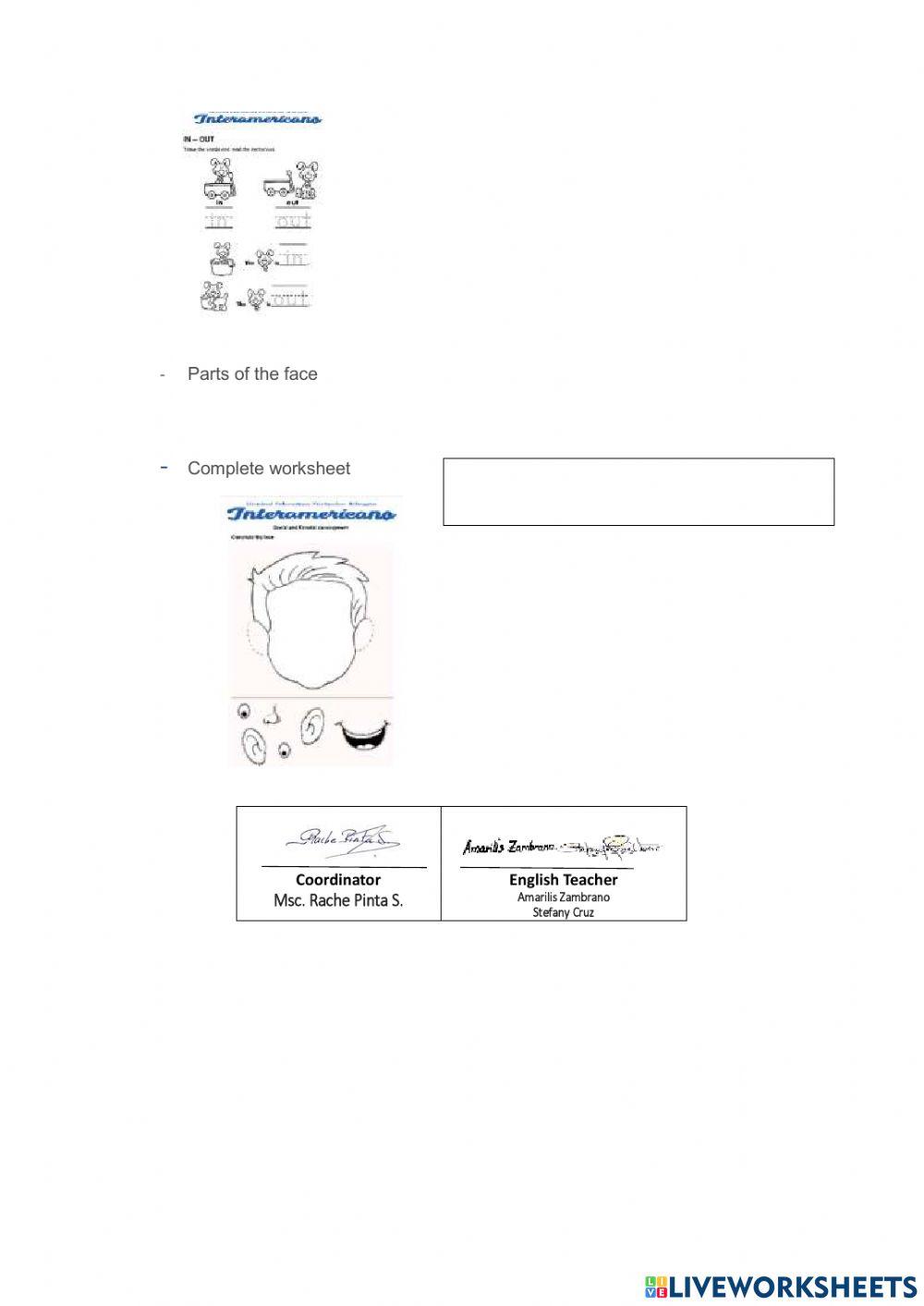 Weekly activities - Preparatory - week 7