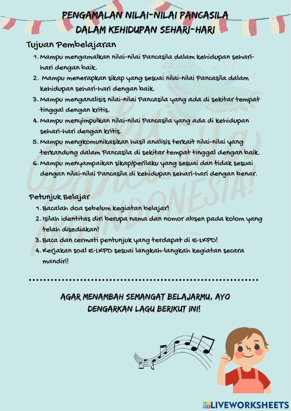 LKPD PPKn (Kelas 5 Tema 1 Subtema 2 Pembelajaran 3)