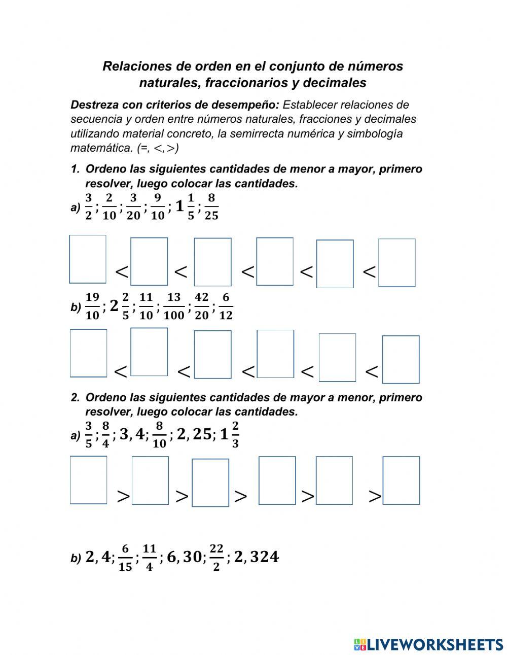 Fracciones y decimales