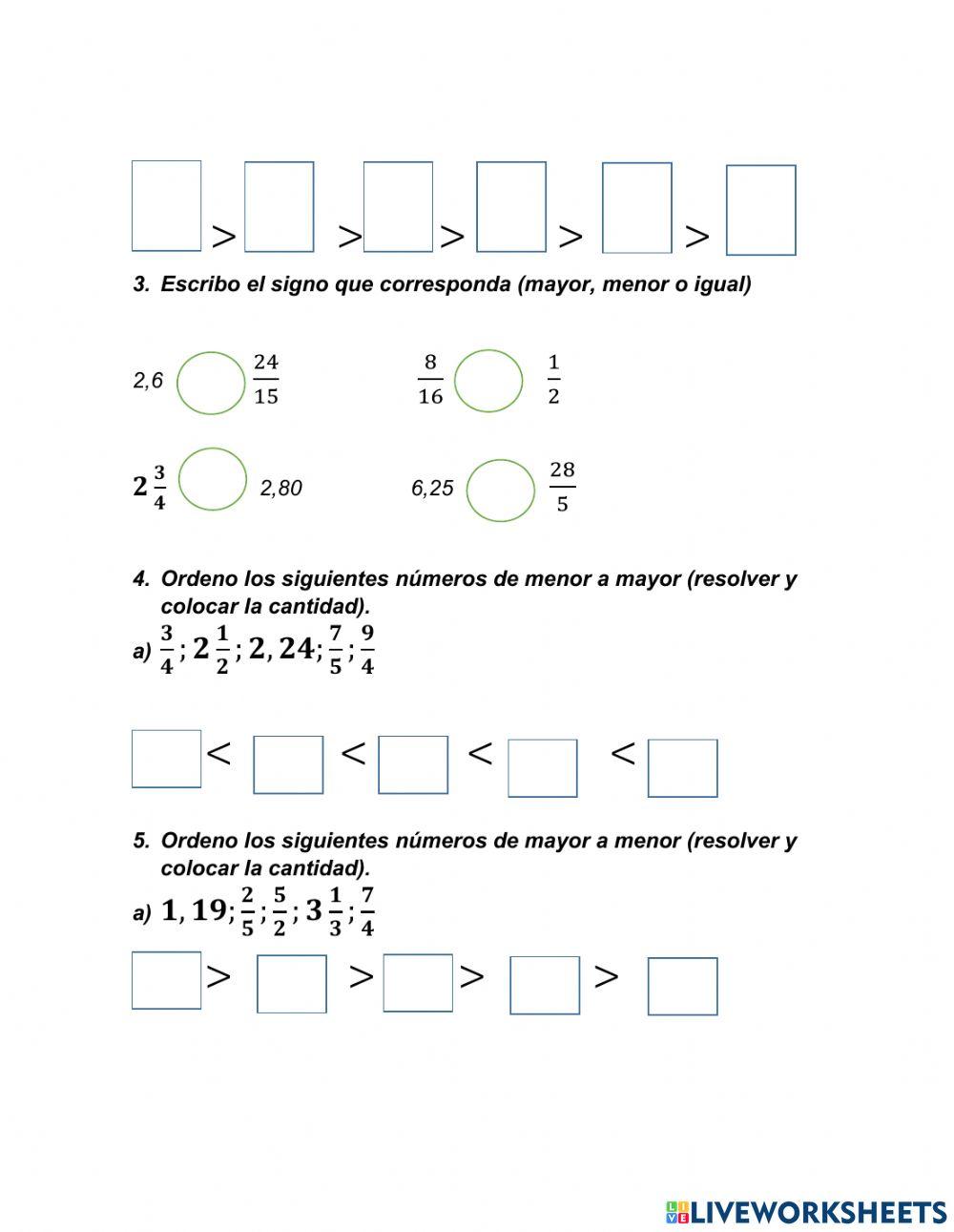 Fracciones y decimales