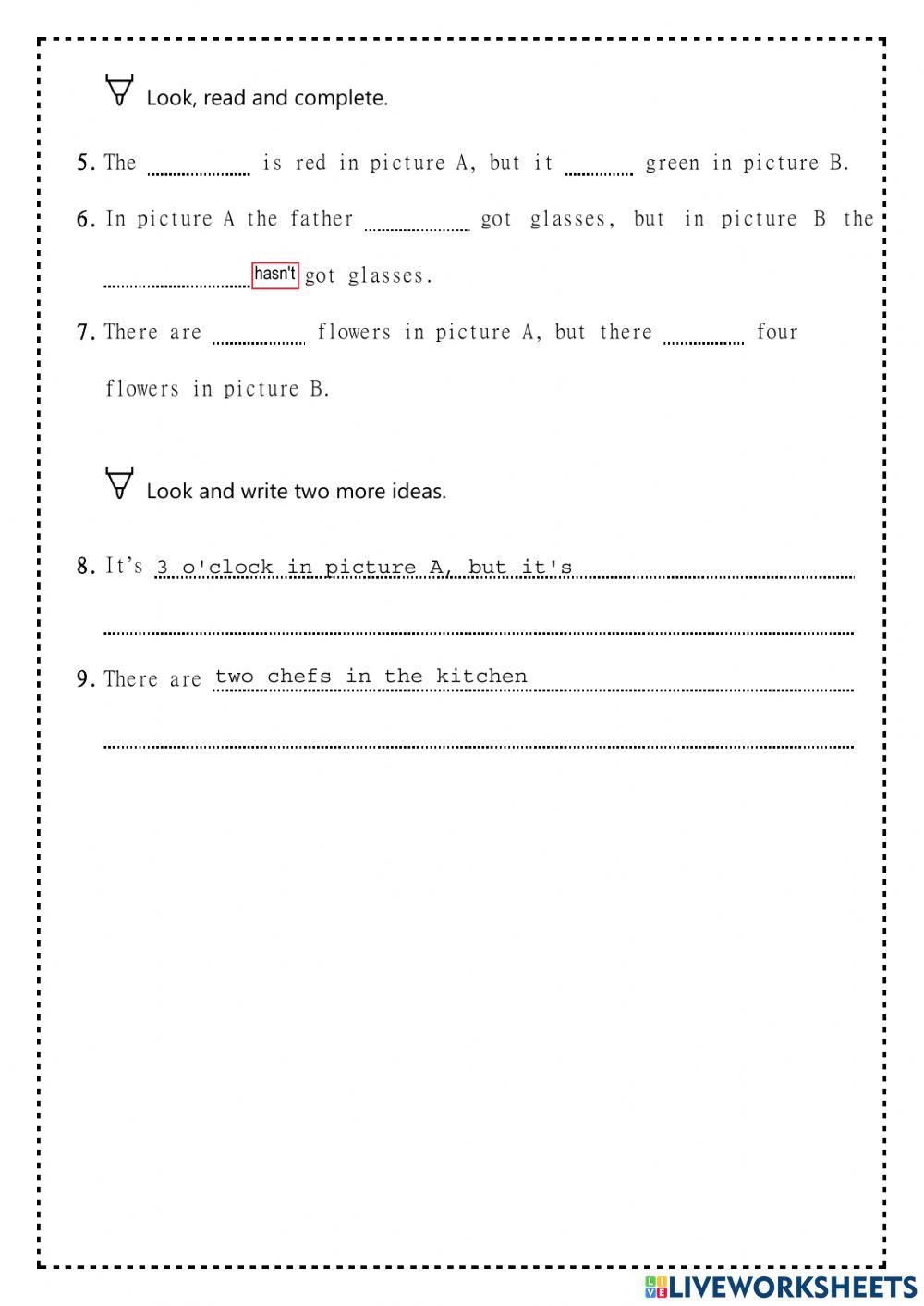 Grammar 2: Spot the differences