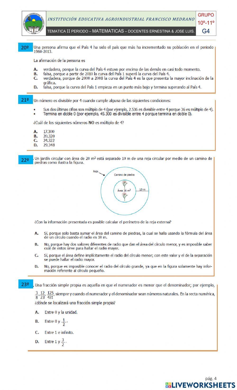 RETOS MATEMATICOS GRADO 10 Y 11 SEGUNDO PERIODO.
