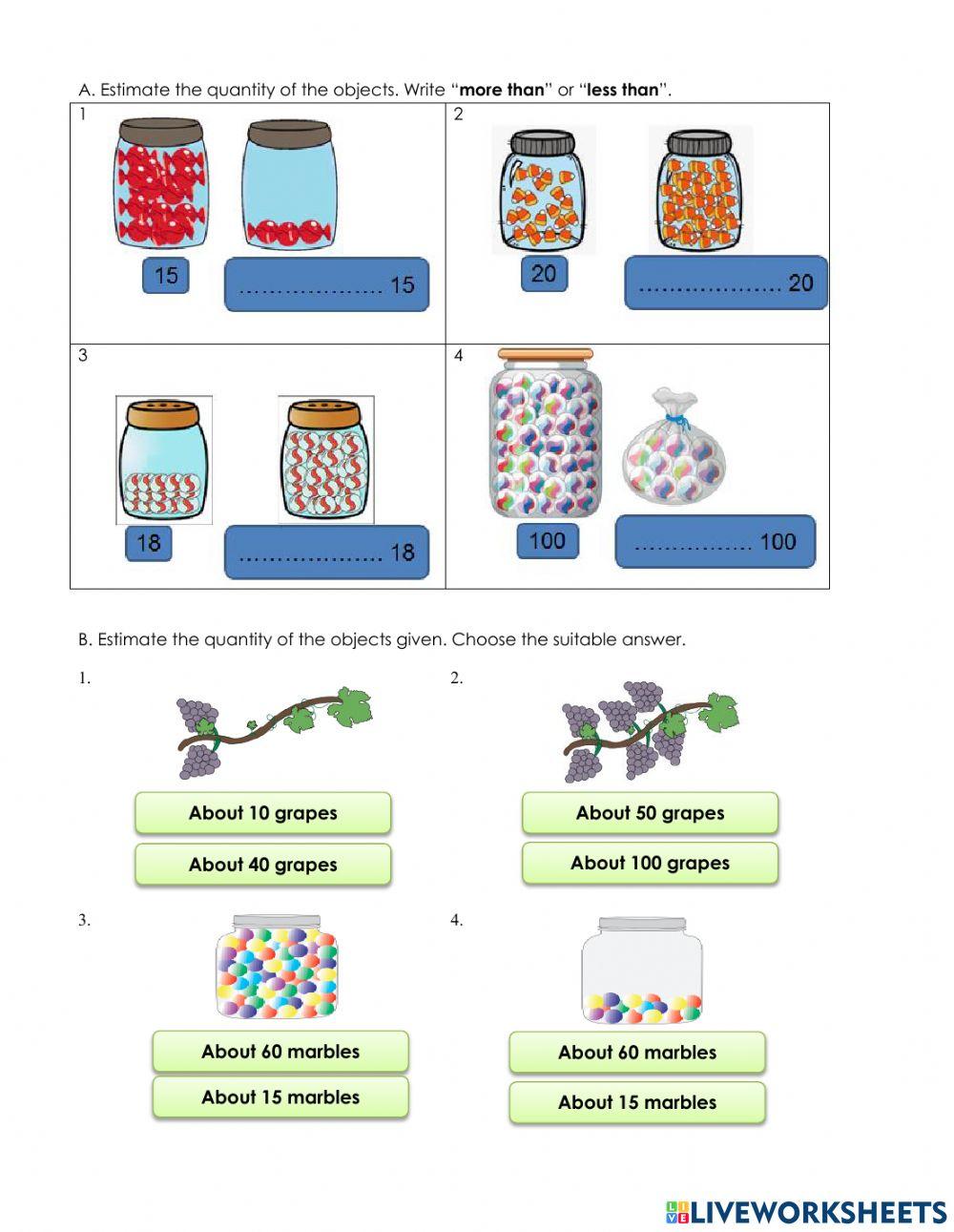 Recognise estimation