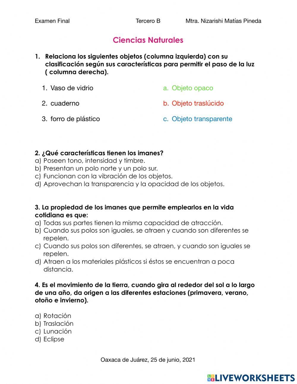Examen Trimestral Final