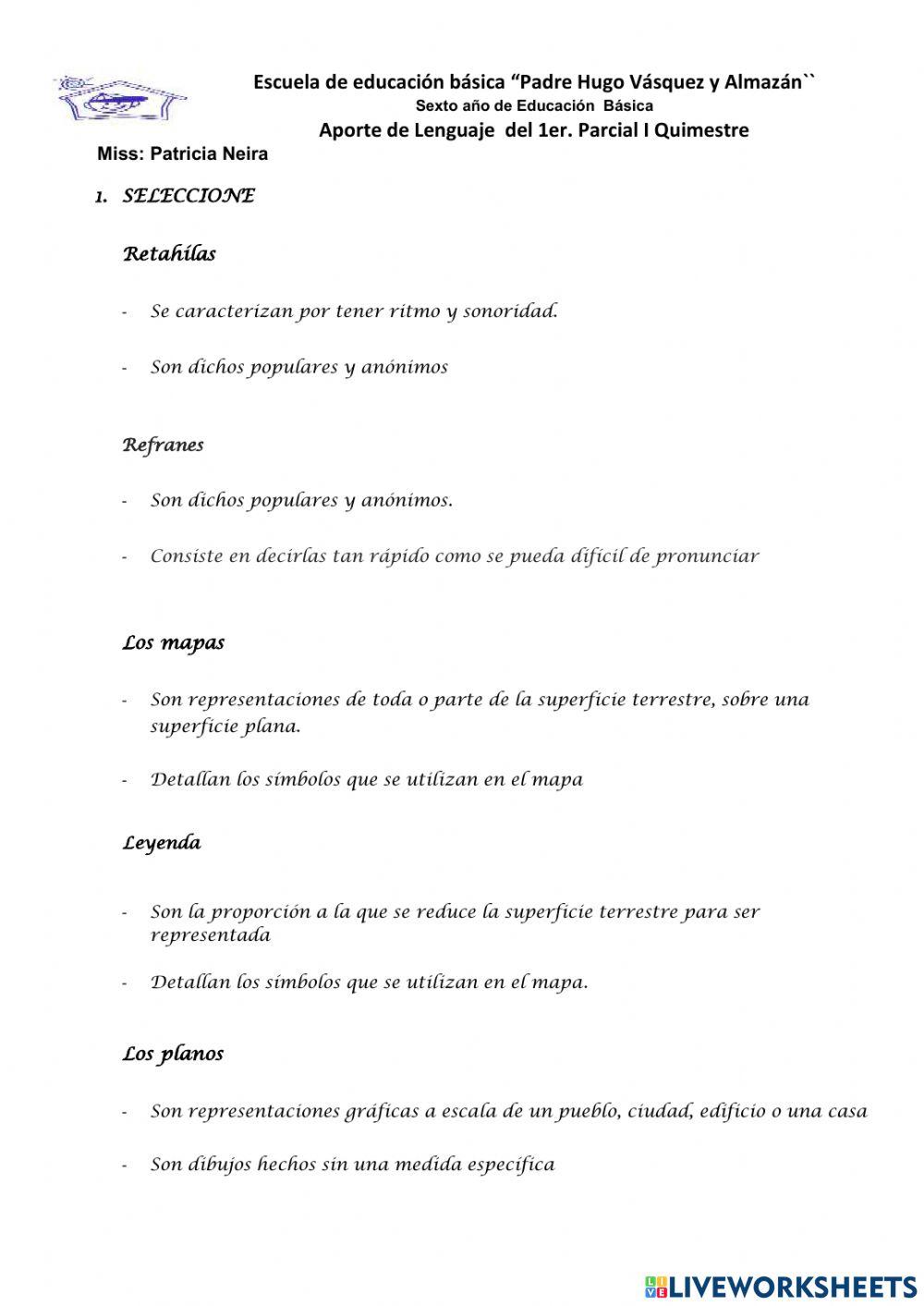 Temas de Aporte primer parcial I QUIM
