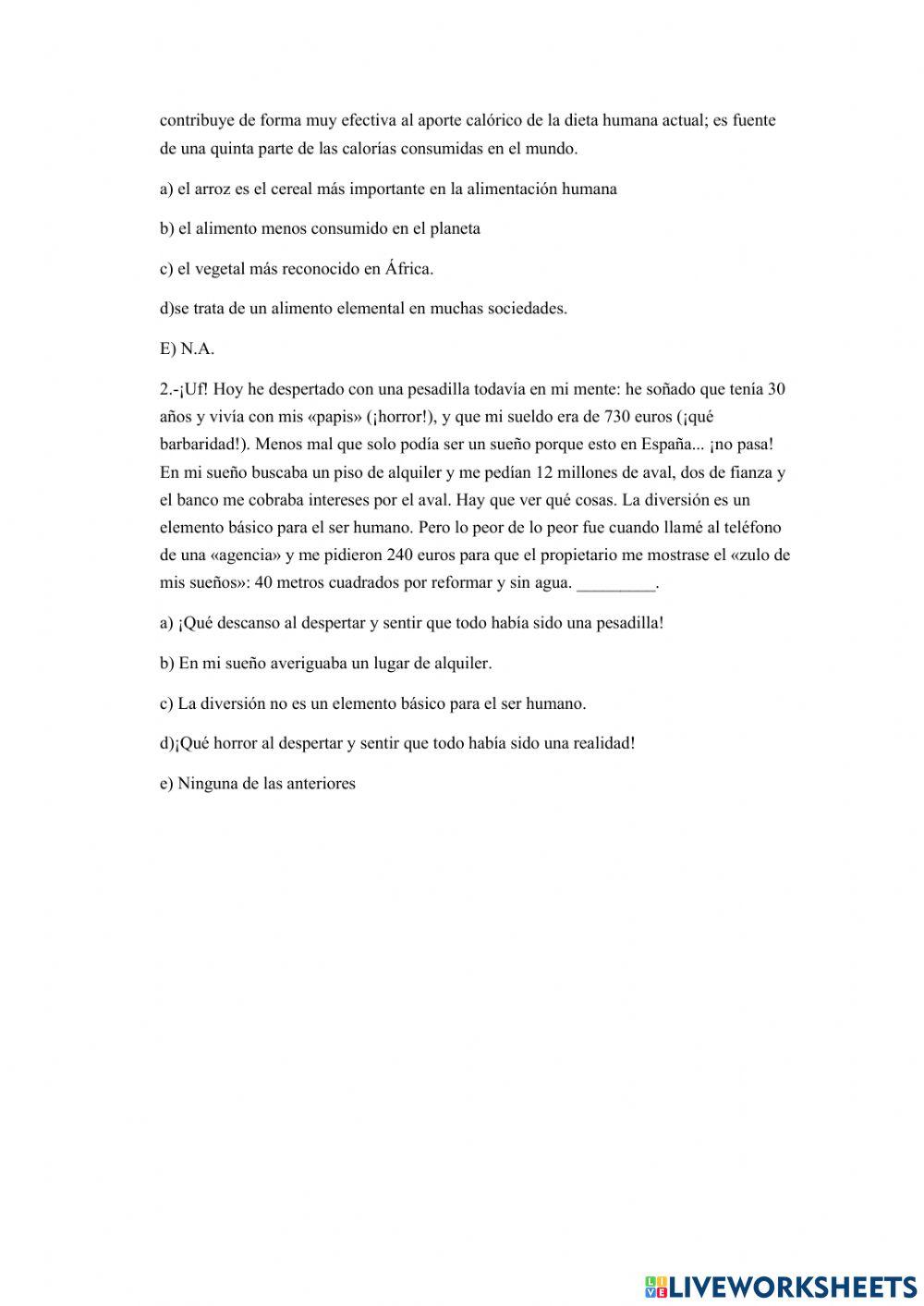 Examen de Razomaniento verbal 2do