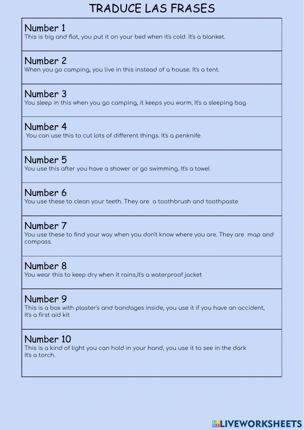 THE QUITZ  VOCABULARIO  Tema 7