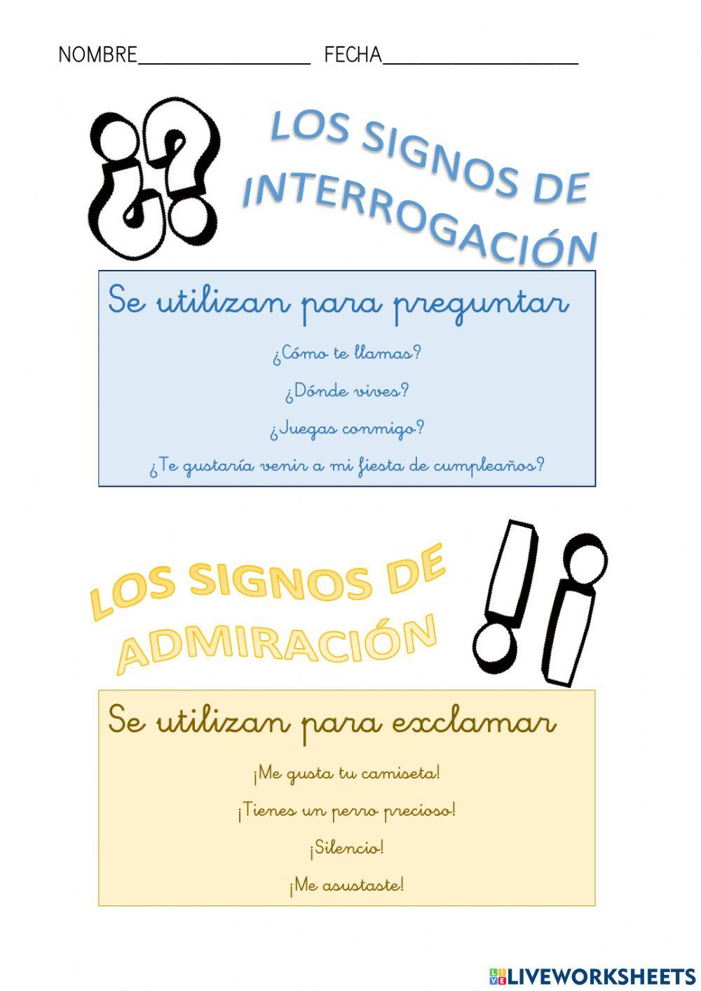 Signos de Exclamación e Interrogación