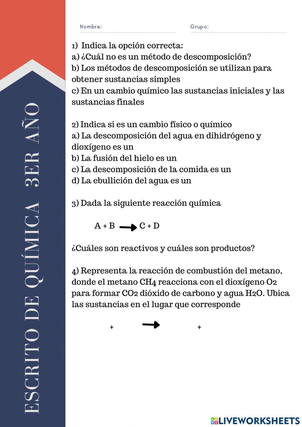 Cambio físico y Cambio químico